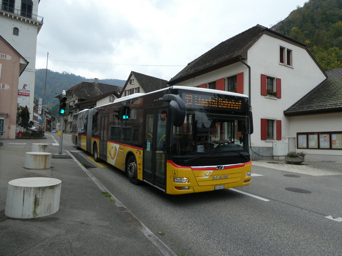 (228'960) - PostAuto Nordschweiz - SO 156'795 - MAN am 12. Oktober 2021 in Waldenburg, Station