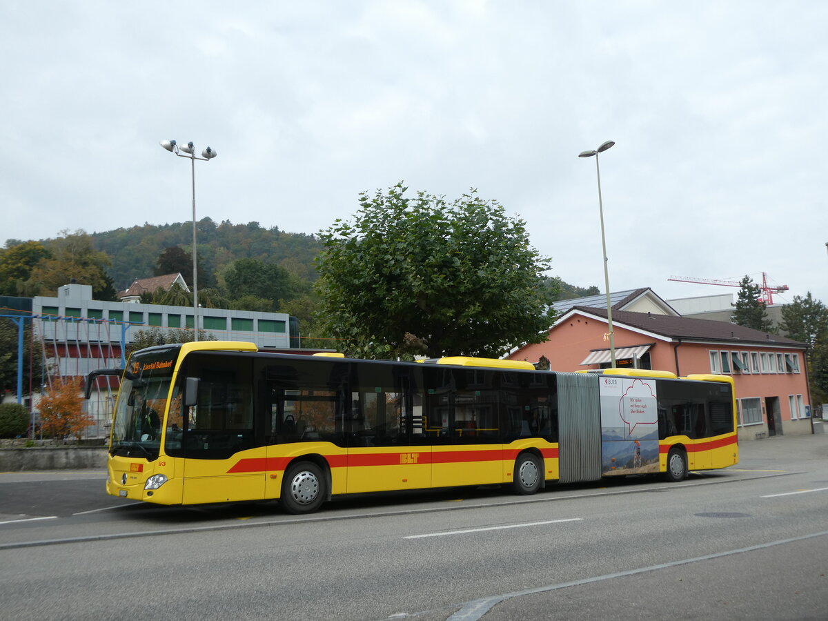 (228'987) - BLT Oberwil - Nr. 93/BL 134'938 - Mercedes am 12. Oktober 2021 in Waldenburg, Station