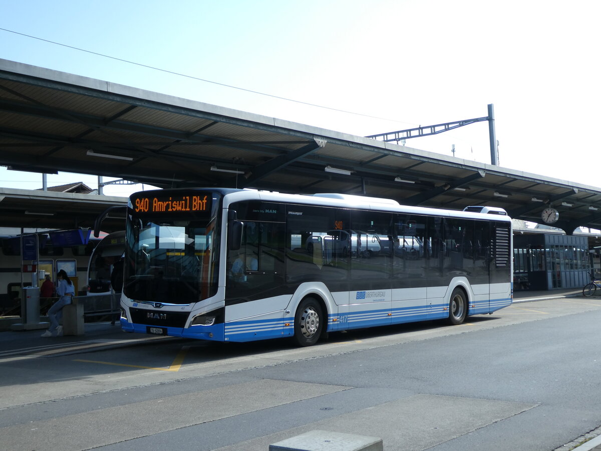 (229'114) - BOTG Amriswil - Nr. 417/TG 62'894 - MAN am 13. Oktober 2021 beim Bahnhof Romanshorn