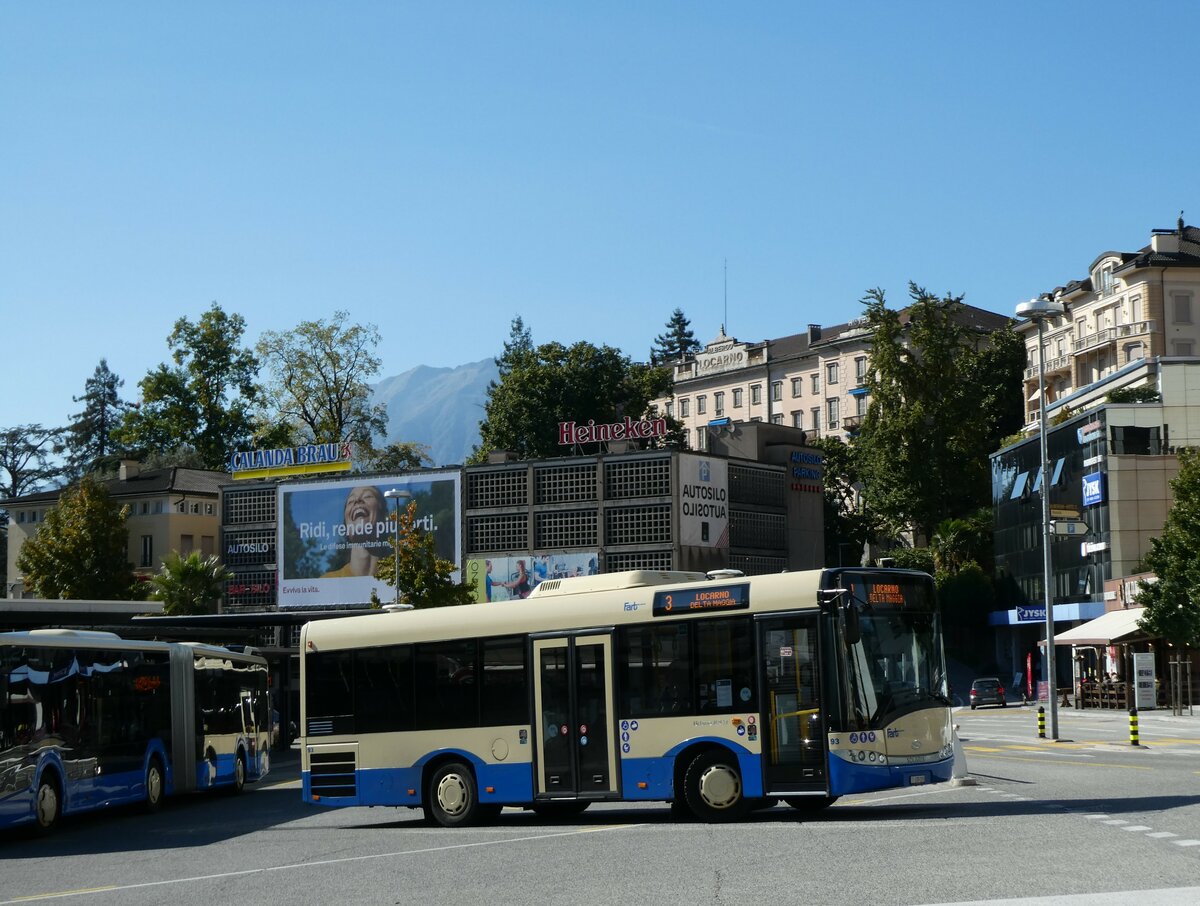 (229'165) - FART Locarno - Nr. 93/TI 339'193 - Solaris am 14. Oktober 2021 beim Bahnhof Locarno