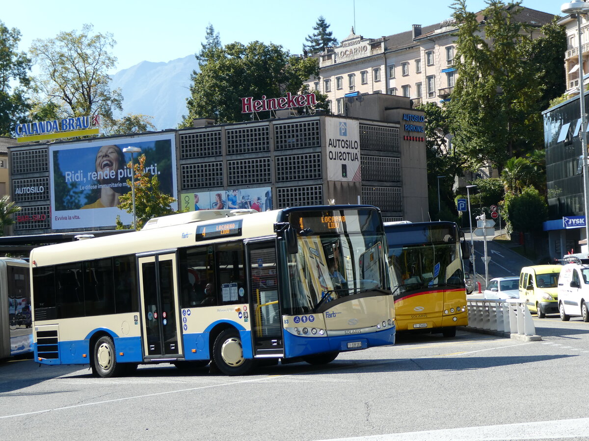 (229'177) - FART Locarno - Nr. 83/TI 339'183 - Solaris am 14. Oktober 2021 beim Bahnhof Locarno