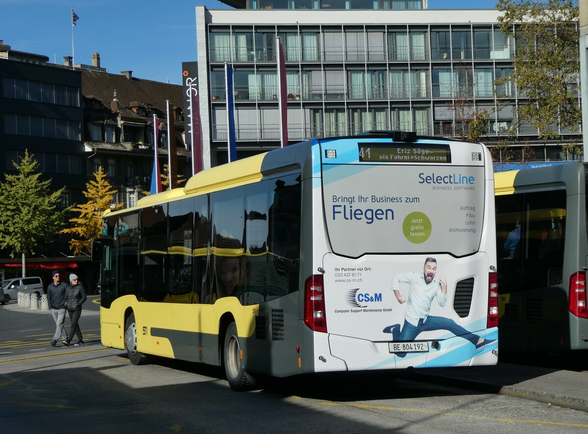 (230'078) - STI Thun - Nr. 192/BE 804'192 - Mercedes am 7. November 2021 beim Bahnhof Thun