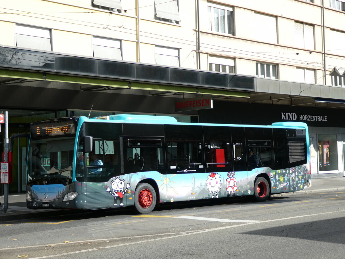 (230'099) - VB Biel - Nr. 196/BE 821'196 - Mercedes am 8. November 2021 beim Bahnhof Biel