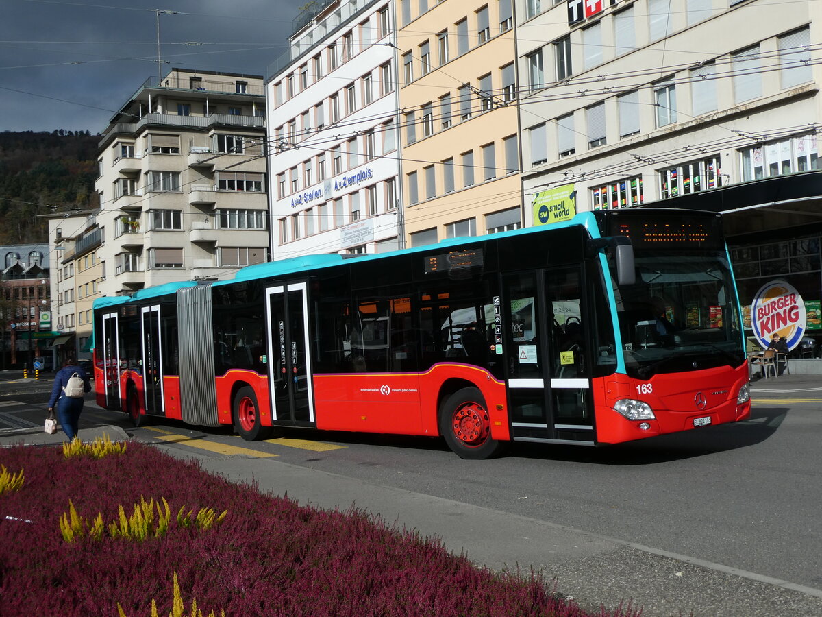 (230'103) - VB Biel - Nr. 163/BE 821'163 - Mercedes am 8. November 2021 beim Bahnhof Biel