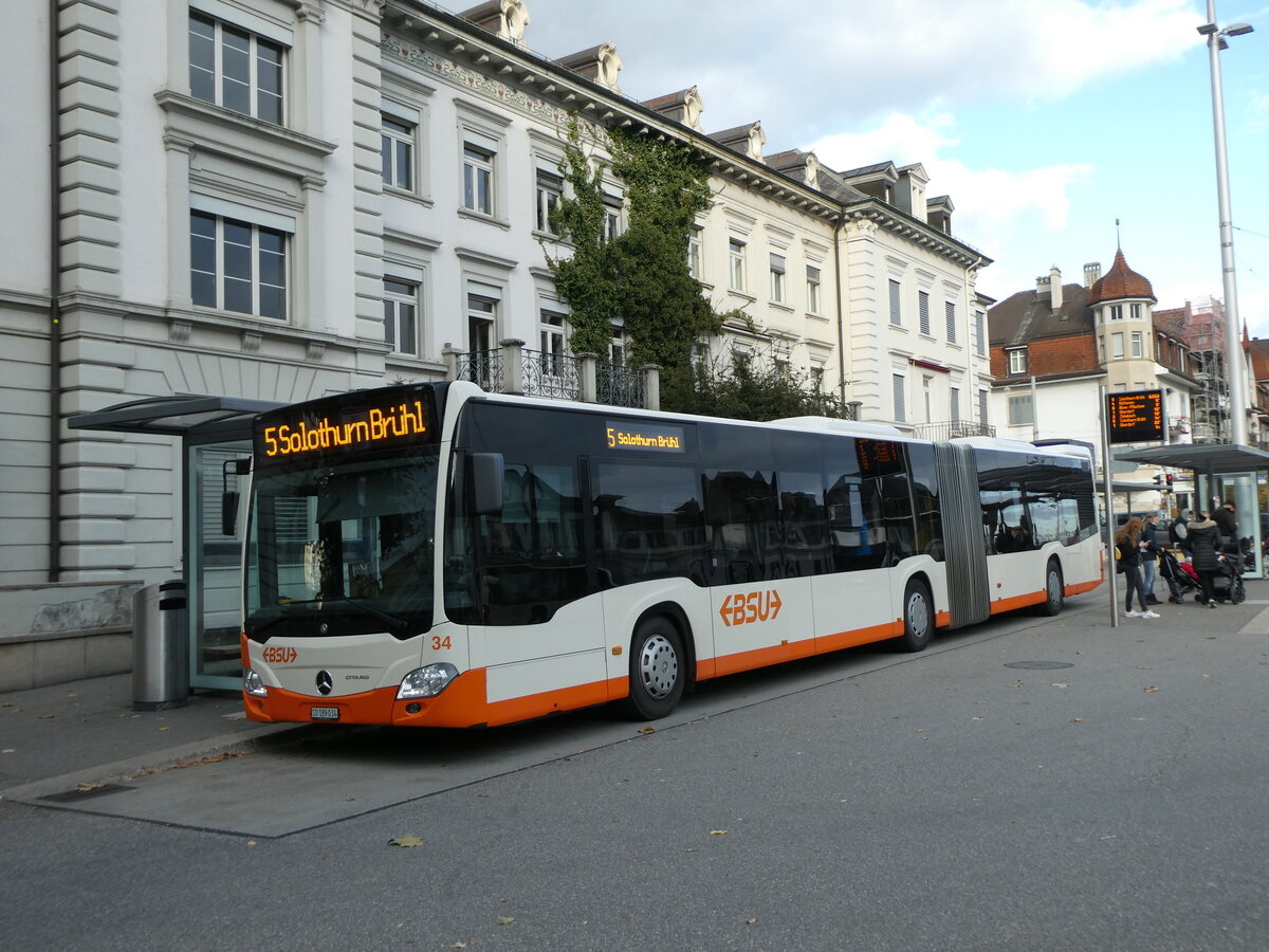 (230'193) - BSU Solothurn - Nr. 34/SO 189'034 - Mercedes am 8. November 2021 beim Hauptbahnhof Solothurn