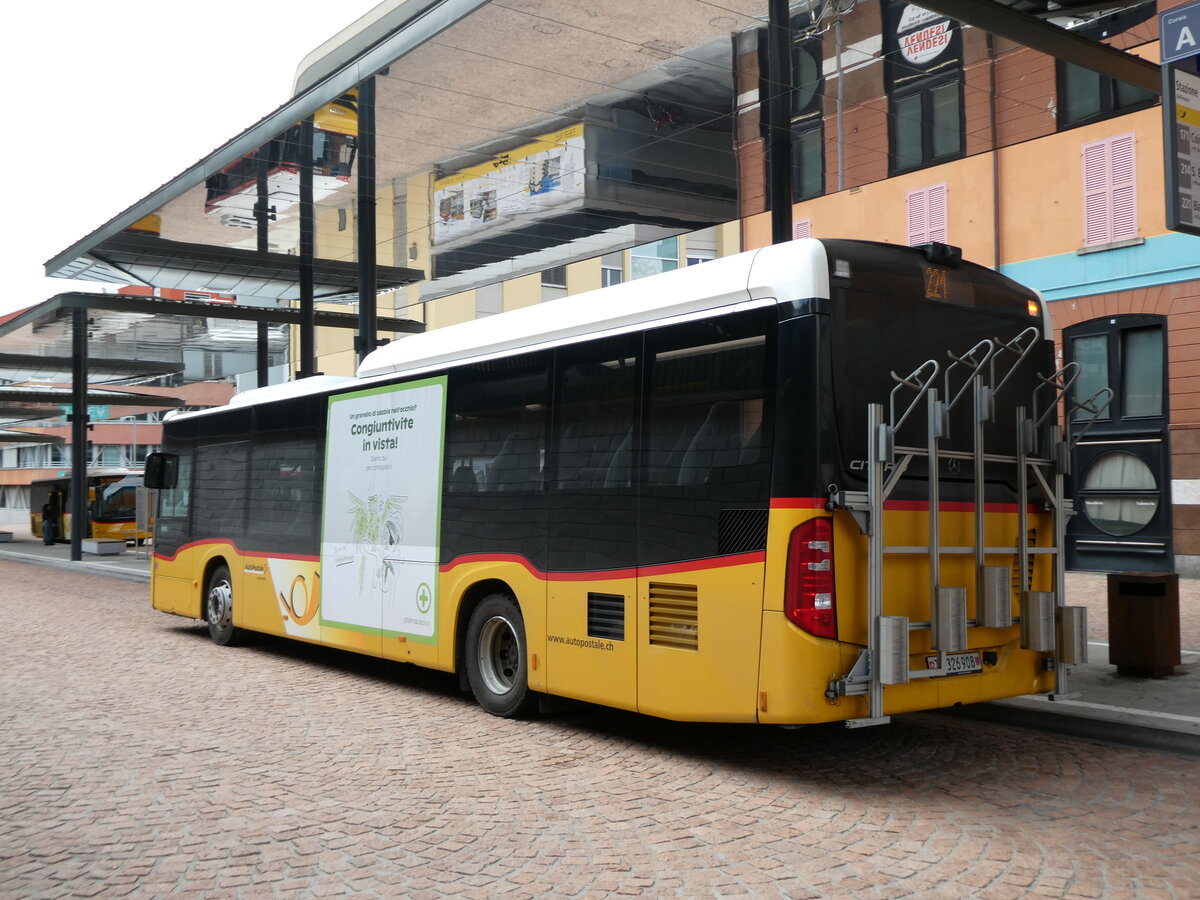 (230'421) - AutoPostale Ticino - TI 326'908 - Mercedes am 10. November 2021 beim Bahnhof Bellinzona