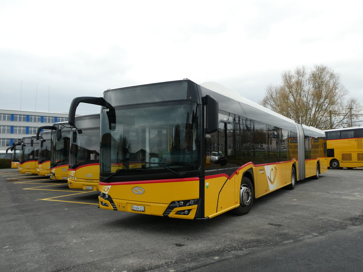 (230'661) - CarPostal Ouest - VD 604'512 - Solaris am 13. November 2021 in Yverdon, Garage