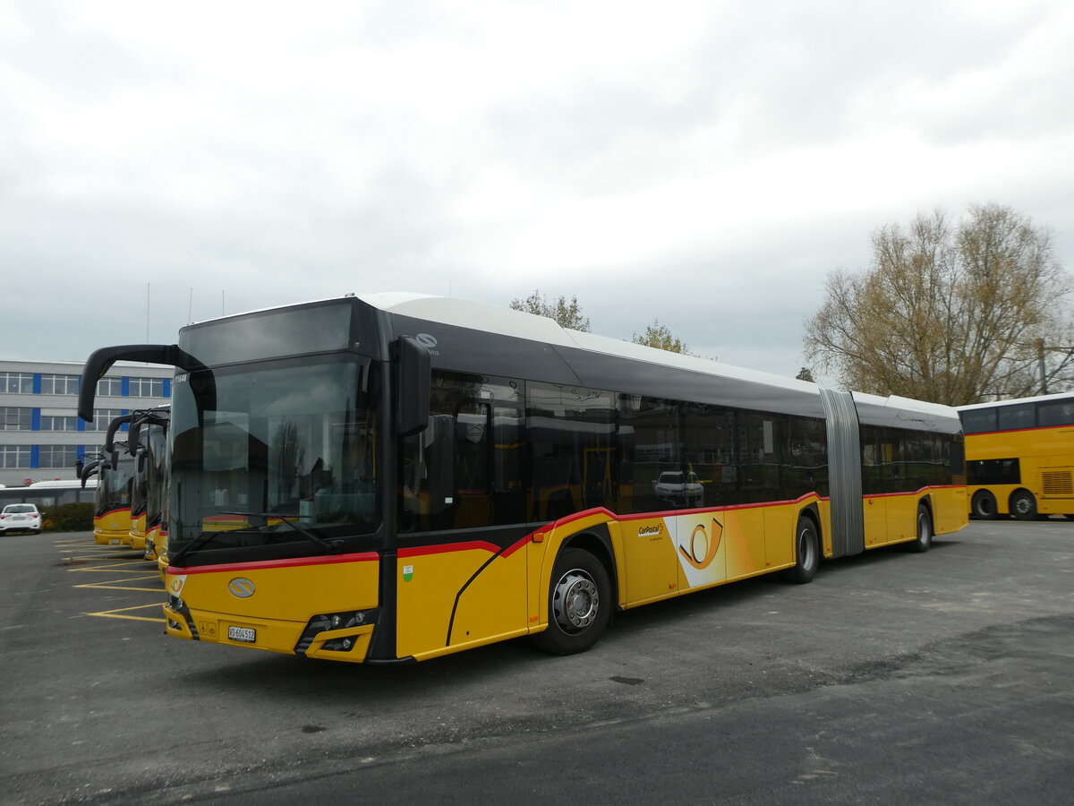 (230'662) - CarPostal Ouest - VD 604'512 - Solaris am 13. November 2021 in Yverdon, Garage