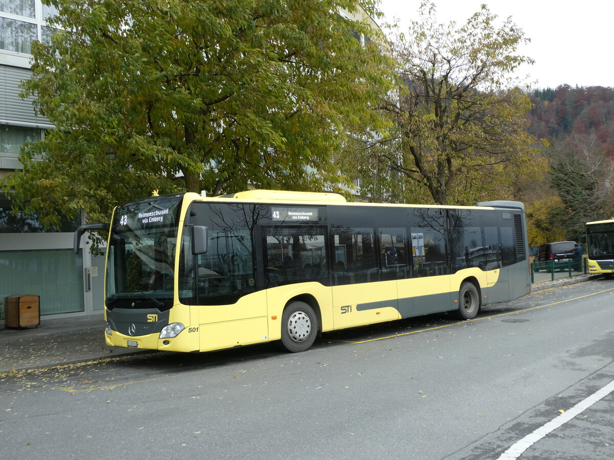 (230'899) - STI Thun - Nr. 501/BE 408'501 - Mercedes am 22. November 2021 bei der Schifflndte Thun