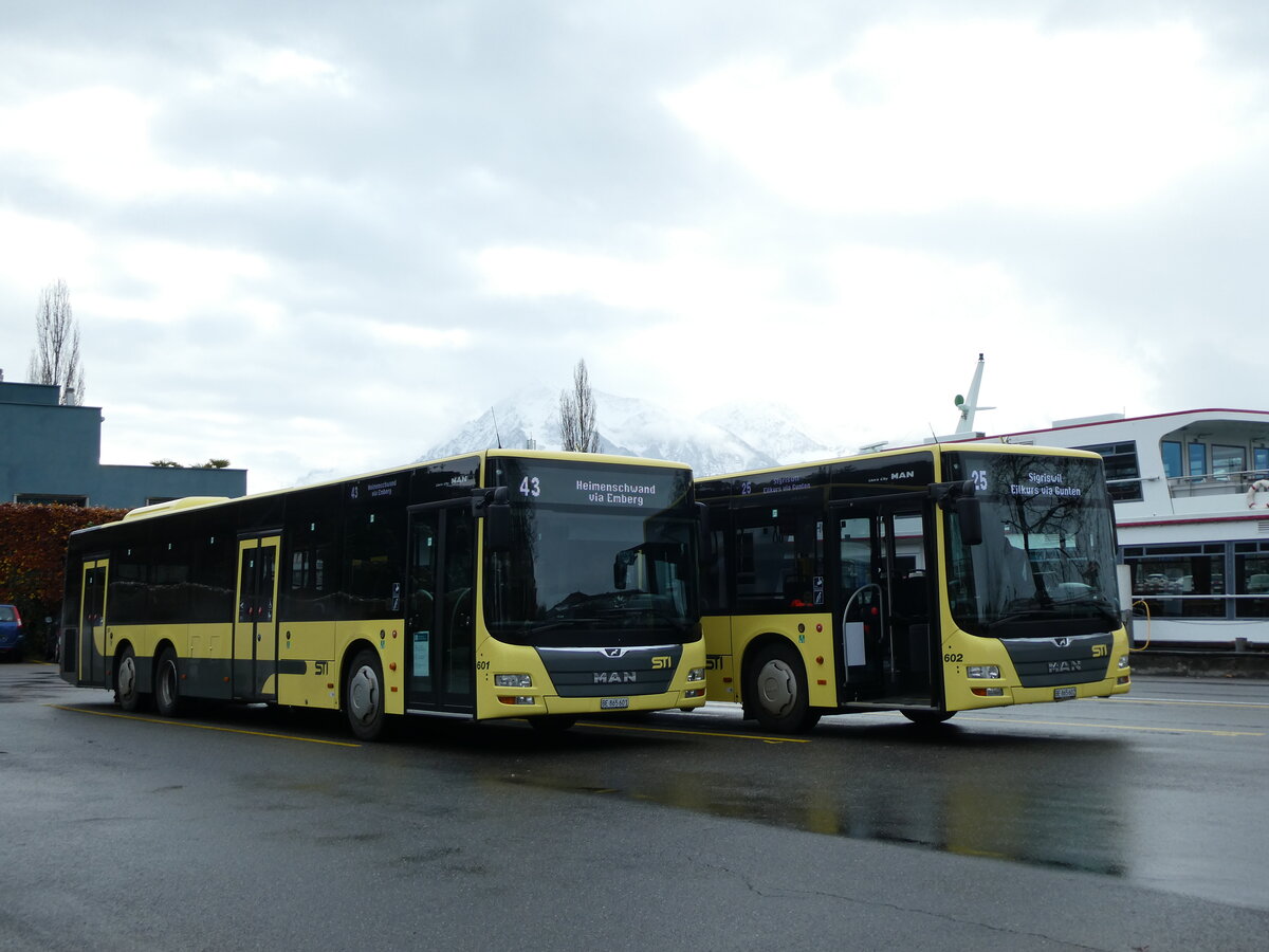 (230'996) - STI Thun - Nr. 601/BE 865'601 - MAN am 28. November 2021 bei der Schifflndte Thun