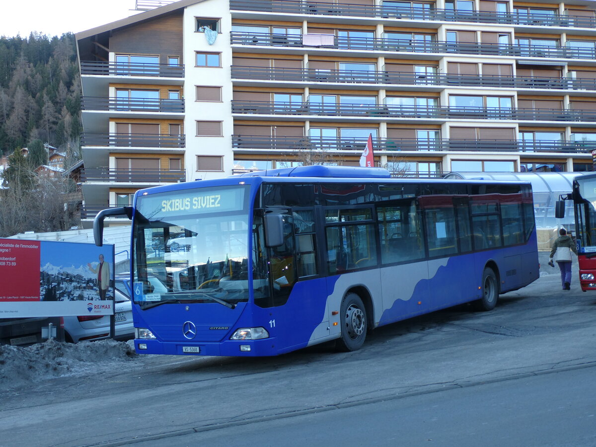 (231'625) - Lathion, Sion - Nr. 11/VS 5368 - Mercedes (ex VZO Grningen Nr. 74) am 1. Januar 2022 in Haute-Nendaz, Tlcabine