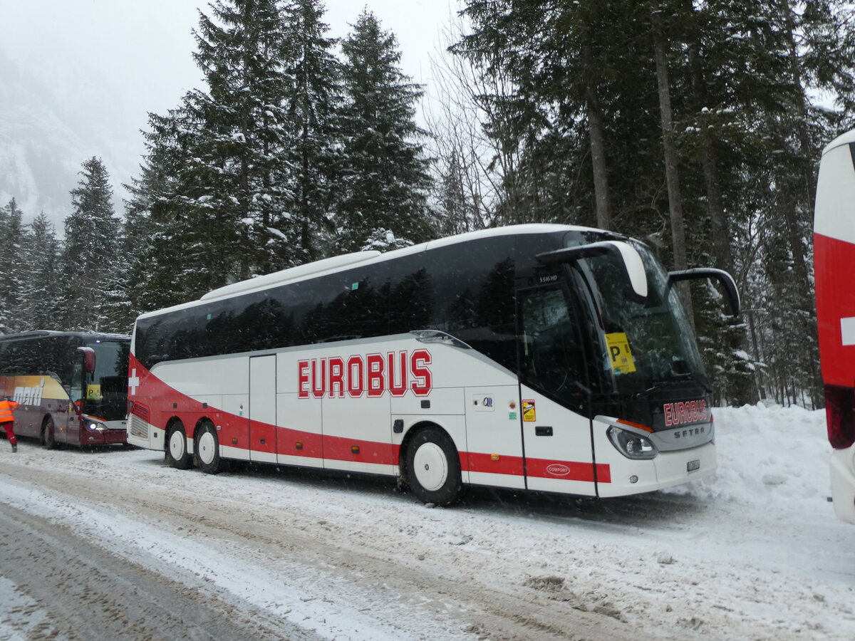 (231'895) - Funi-Car, Biel - Nr. 14/BE 208'414 - Setra am 9. Januar 2022 in Adelboden, Unter dem Birg