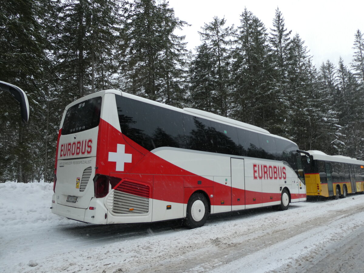 (231'896) - Funi-Car, Biel - Nr. 10/BE 261'110 - Setra am 9. Januar 2022 in Adelboden, Unter dem Birg