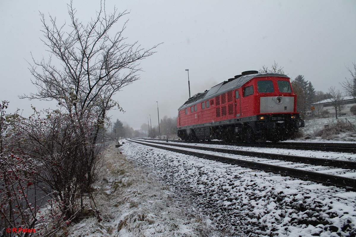 232 201-4 beim Umsetzen in Pechbrunn. 11.11.16