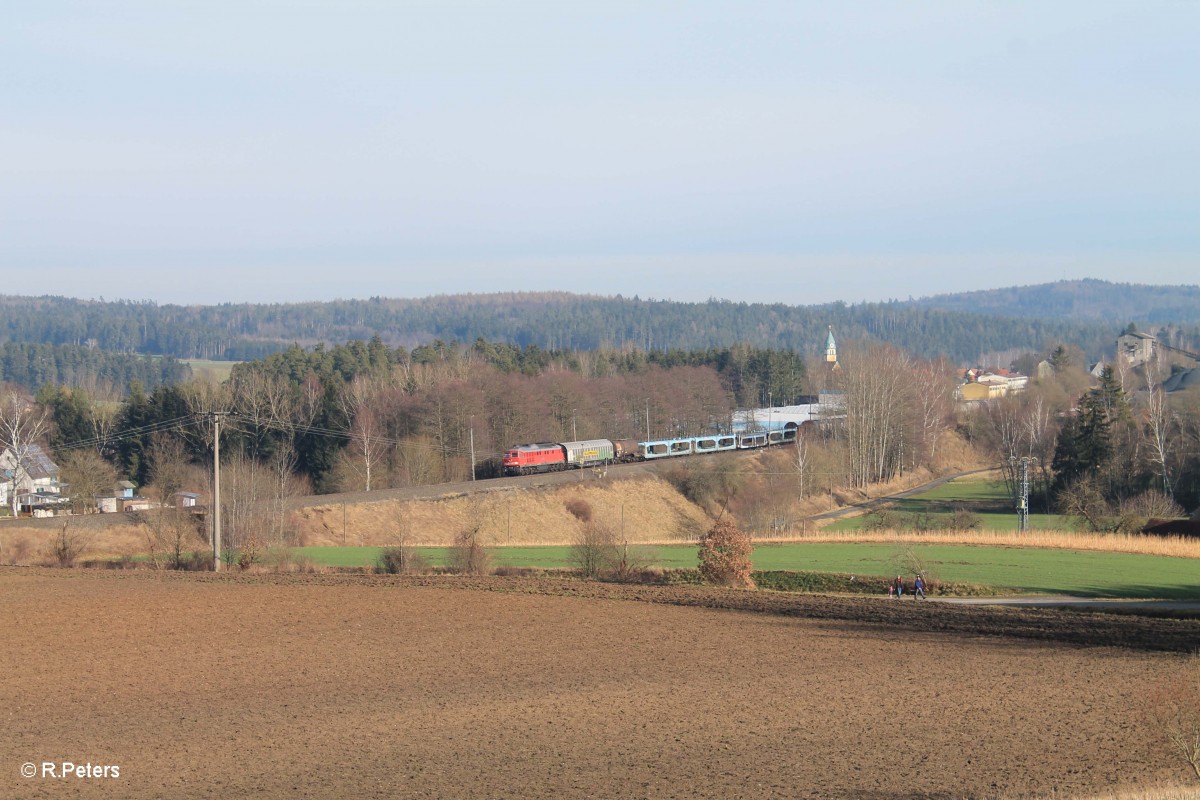 232 209-7 zieht bei Pechbrunn den Frankenwald Umleiter 51723 Nürnberg - Leipzig 07.02.16