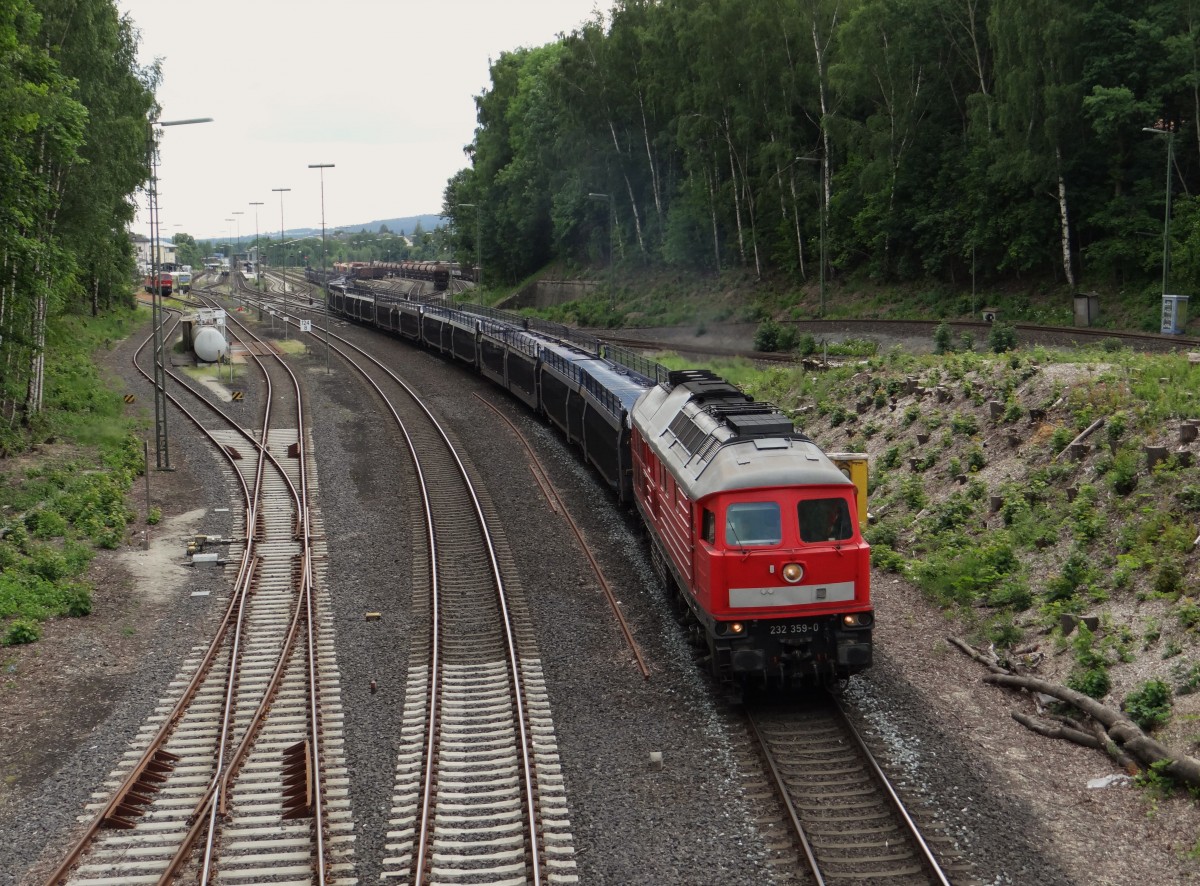 232 359-0 zu sehen am 16.06.15 bei der Ausfahrt in Marktredwitz. Platz 2 (Bild des Monats) Juni.2015
