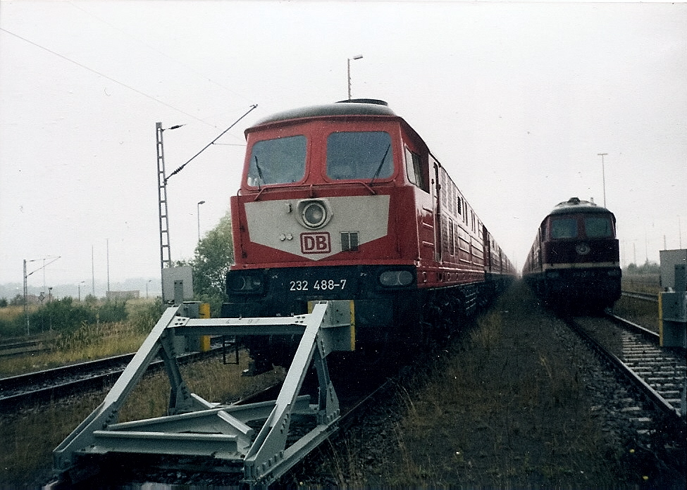 232 488 nach der Ankunft in Mukran,inzwischen ist die Lok nicht mehr in Mukran.