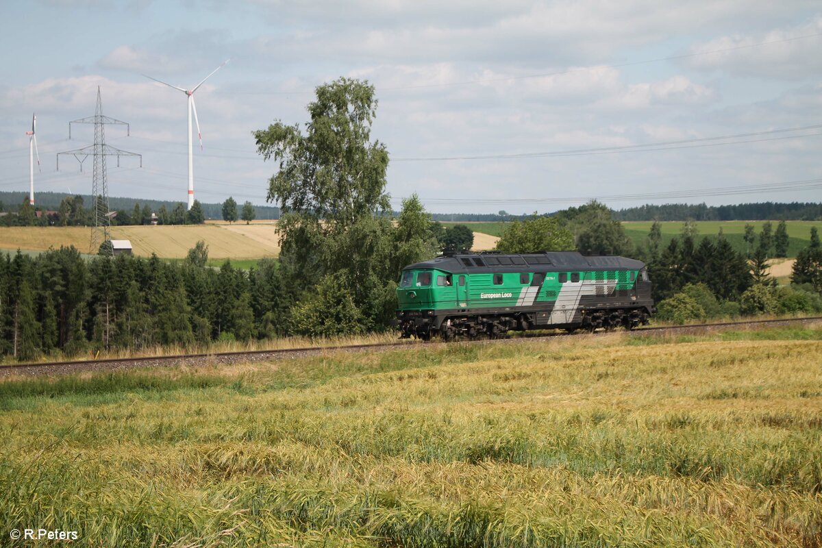 232 704 kommt Lz zurück aus Cheb nach Marktredwitz, hier beim Röslau Viadukt bei Seußen. 21.07.21