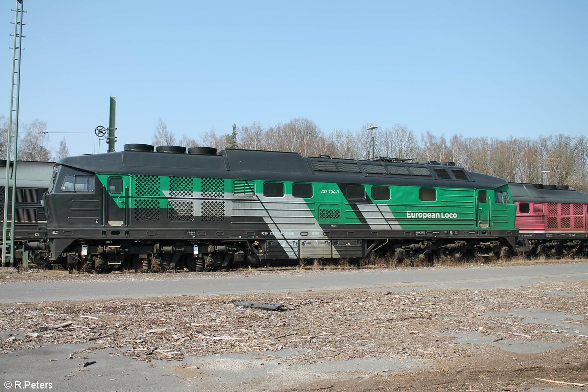 232 704 der SkinesRail abgestellt in Marktredwitz 25.03.22