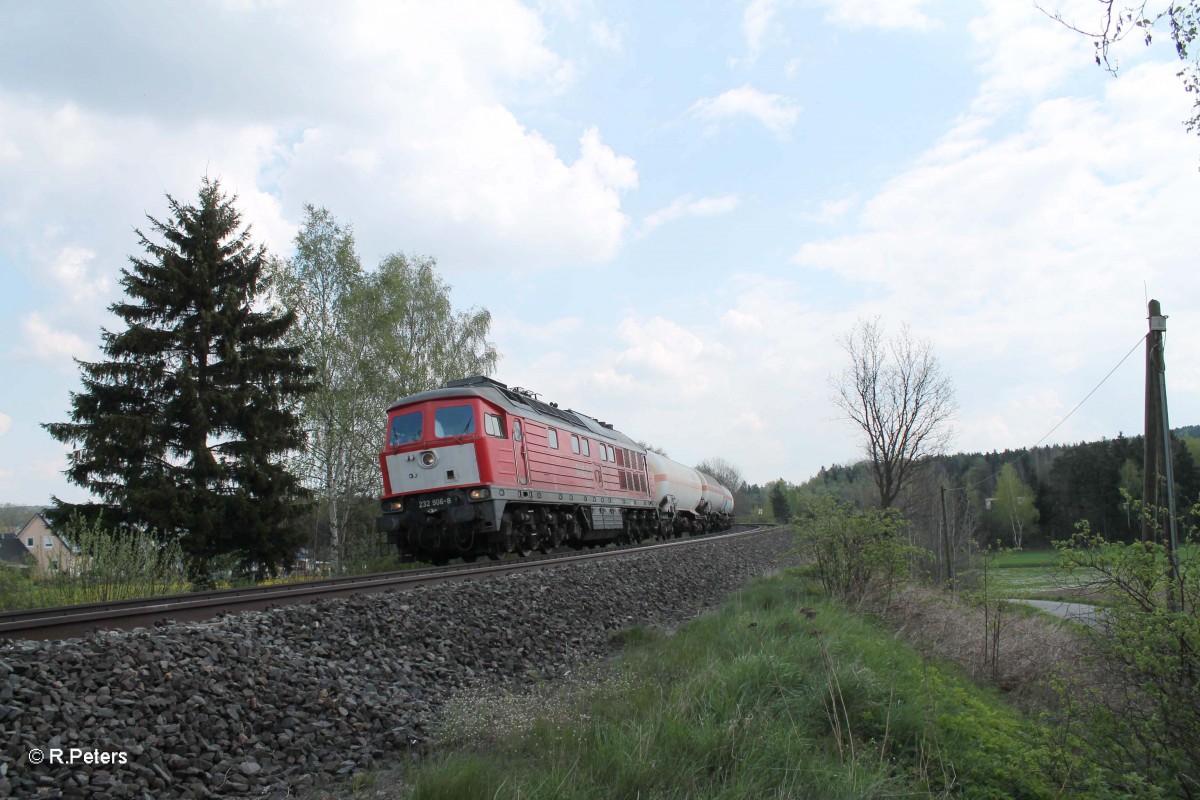 232 906-8 mit dem 51744 Frankenwald Umleiter Nürnberg - Leipzig Engelsdorf bei Pechbrunn. 24.04.14