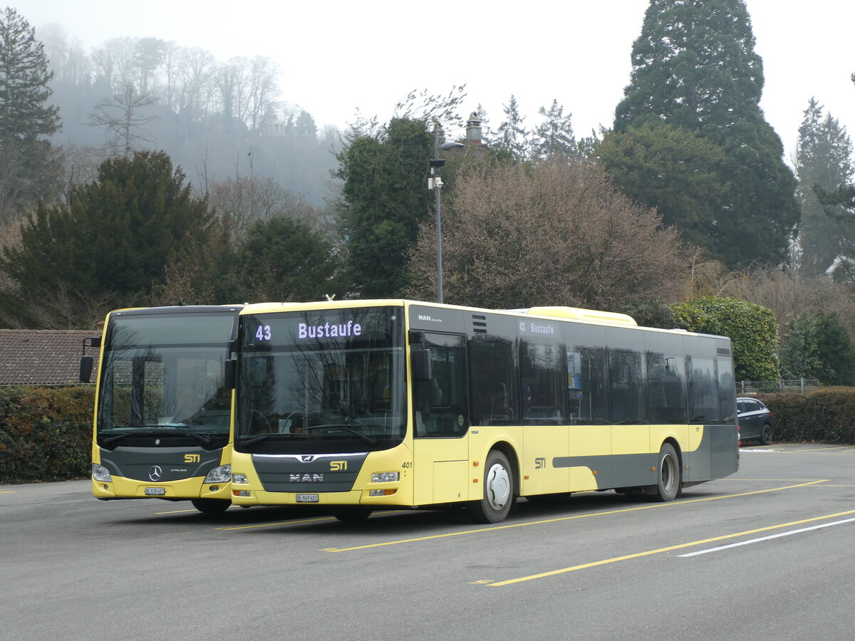 (232'024) - STI Thun - Nr. 401/BE 849'401 - MAN am 15. Januar 2022 bei der Schifflndte Thun