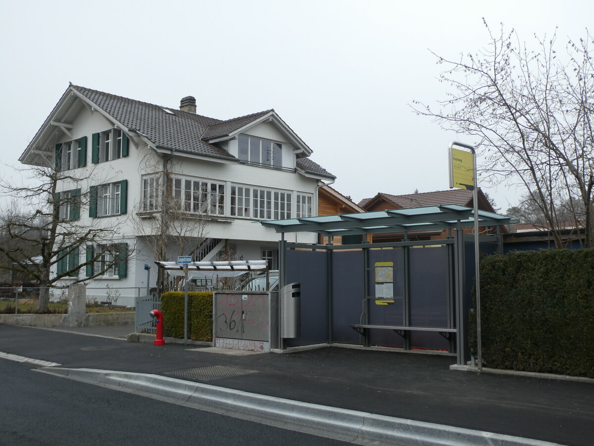 (232'043) - STI-Haltestelle am 16. Januar 2022 in Thun-Lerchenfeld, Forstweg