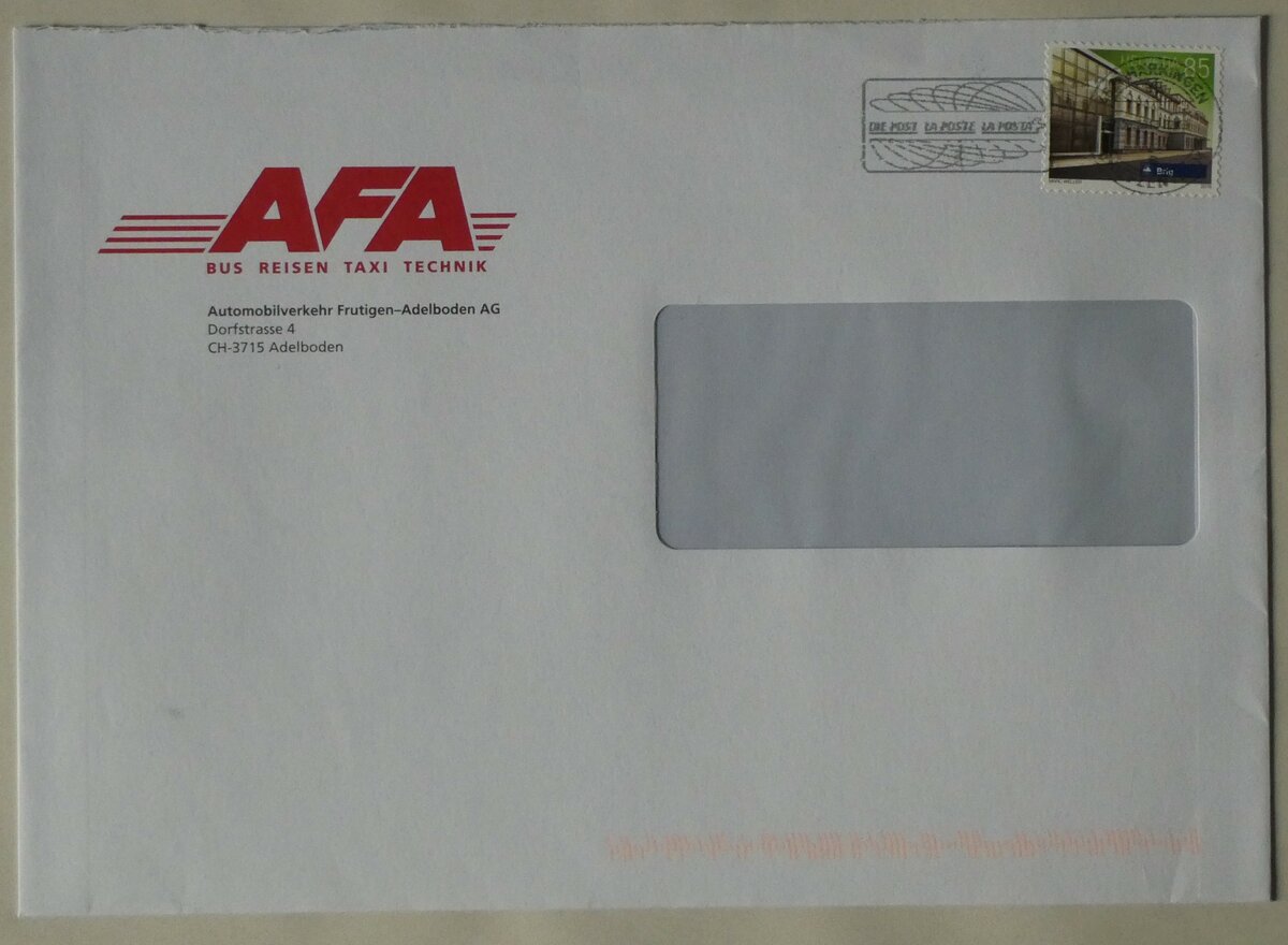 (232'056) - AFA-Briefumschlag vom 8. Juli 2018 am 17. Januar 2022 in Thun