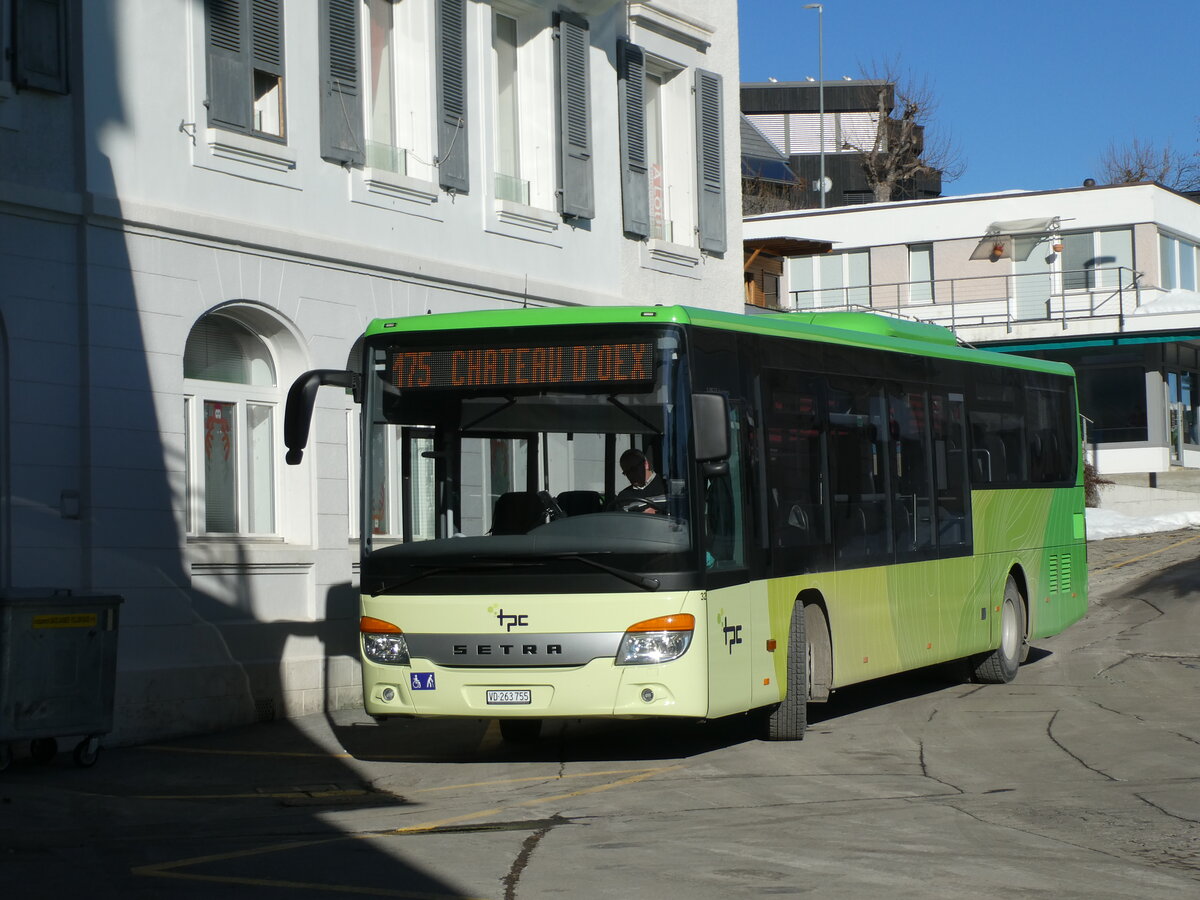 (232'292) - TPC Aigle - Nr. 32/VD 263'755 - Setra (ex Bohr, D-Niederweiler; ex Volnbusz, H-Budapest) am 22. Januar 2022 beim Bahnhof Leysin-Feydey