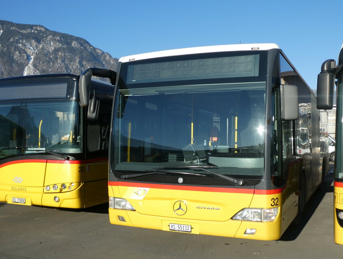 (232'324) - MOB Montreux - Nr. 32/VS 55'112 - Mercedes am 23. Januar 2022 in Collombey, Garage TPC