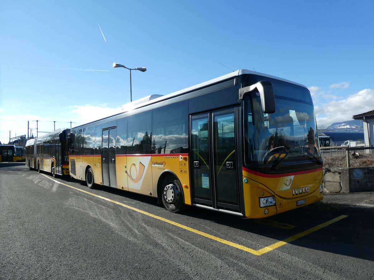 (232'531) - CarPostal Ouest - VD 146'539 - Iveco am 30. Januar 2022 in Yverdon, Garage