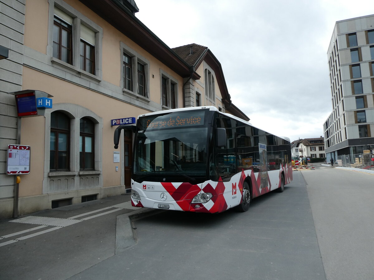 (232'667) - CarPostal Ouest - JU 43'865 - Mercedes am 6. Februar 2022 beim Bahnhof Delmont