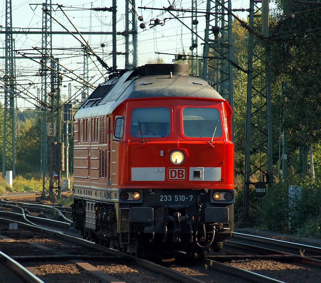 233 510-7 dieselt hier gemütlich durch HH-Harburg. 30.09.2011