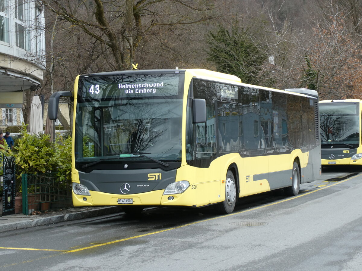 (233'056) - STI Thun - Nr. 500/BE 403'500 - Mercedes am 21. Februar 2022 bei der Schifflndte Thun