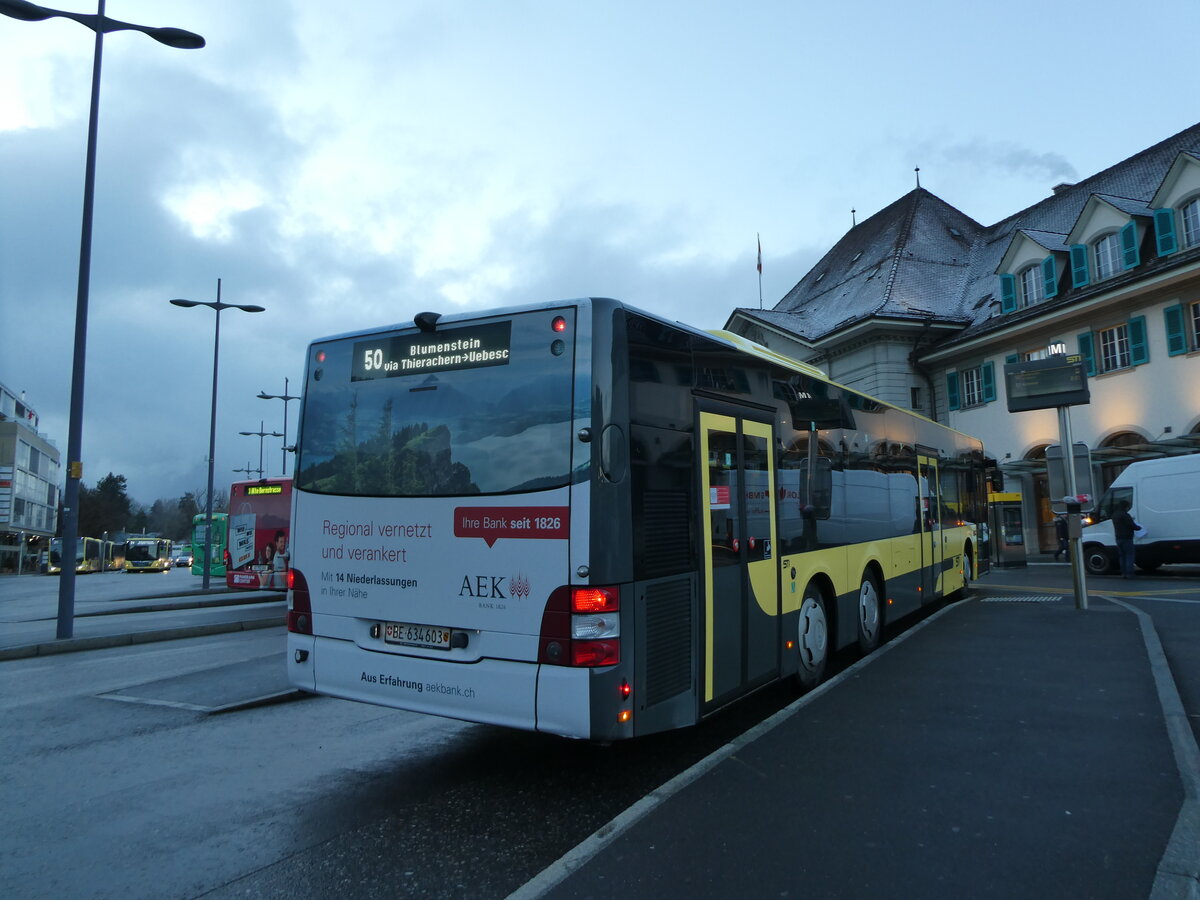 (233'116) - STI Thun - Nr. 603/BE 634'603 - MAN am 26. Februar 2022 beim Bahnhof Thun