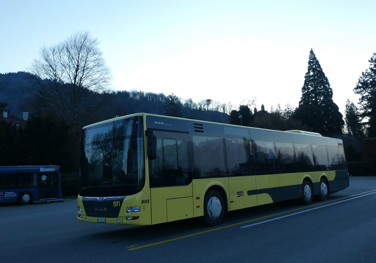 (233'361) - STI Thun - Nr. 603/BE 634'603 - MAN am 5. Mrz 2022 bei der Schifflndte Thun