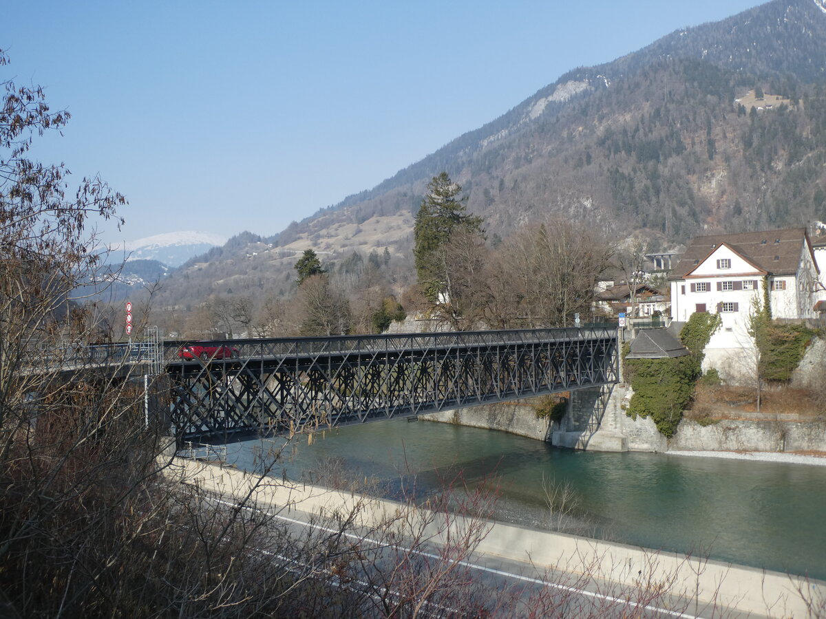 (233'750) - Rheinbr�cke am 11. M�rz 2022 in Reichenau-Tamins