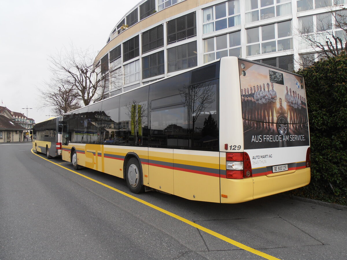 (234'204) - STI Thun - Nr. 129/BE 800'129 - MAN am 4. April 2022 bei der Schifflndte Thun