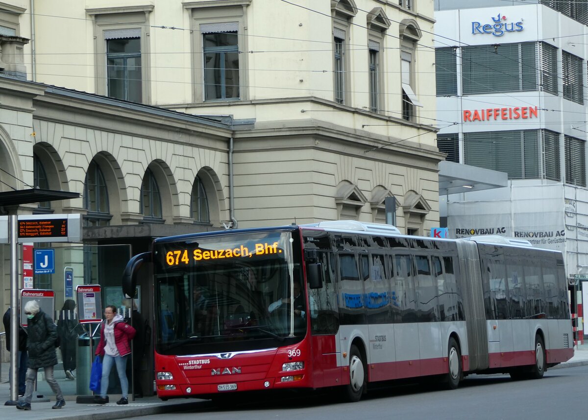 (234'334) - SW Winterthur - Nr. 369/ZH 515'369 - MAN am 10. April 2022 beim Hauptbahnhof Winterthur