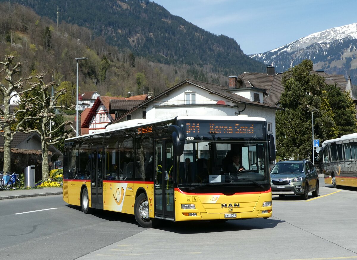 (234'406) - PostAuto Zentralschweiz - Nr. 6/OW 10'003 - MAN (ex Dillier, Sarnen Nr. 6) am 11. April 2022 beim Bahnhof Sarnen