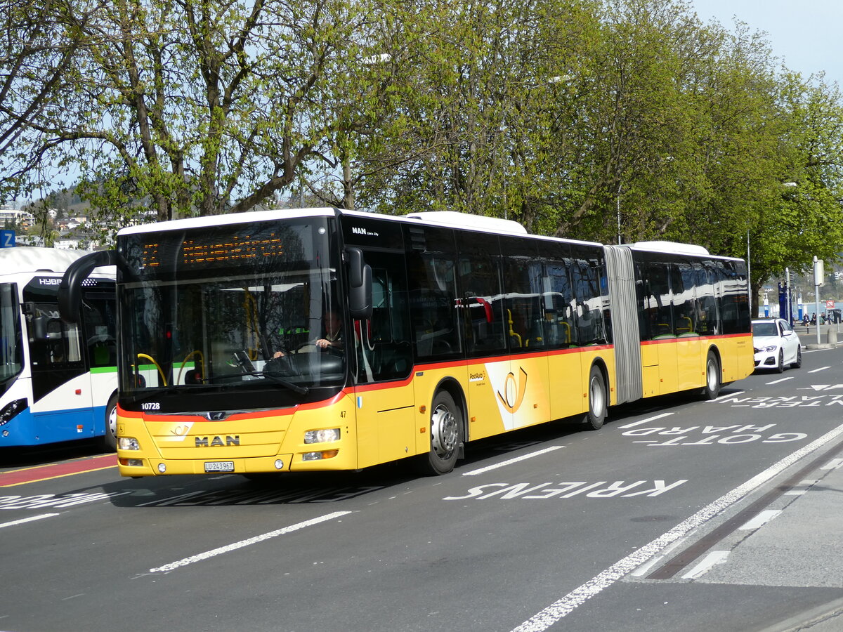 (234'474) - SB Trans, Sursee - Nr. 47/LU 243'967 - MAN am 11. April 2022 beim Bahnhof Luzern