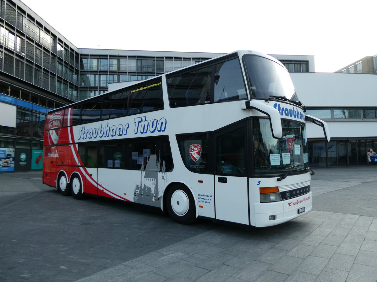 (234'493) - Straubhaar, Thun - Nr. 3/BE 431'132 - Setra am 12. April 2022 in Thun, Aarefeldplatz