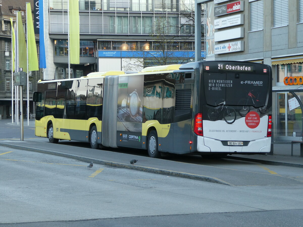 (234'630) - STI Thun - Nr. 183/BE 804'183 - Mercedes am 16. April 2022 beim Bahnhof Thun