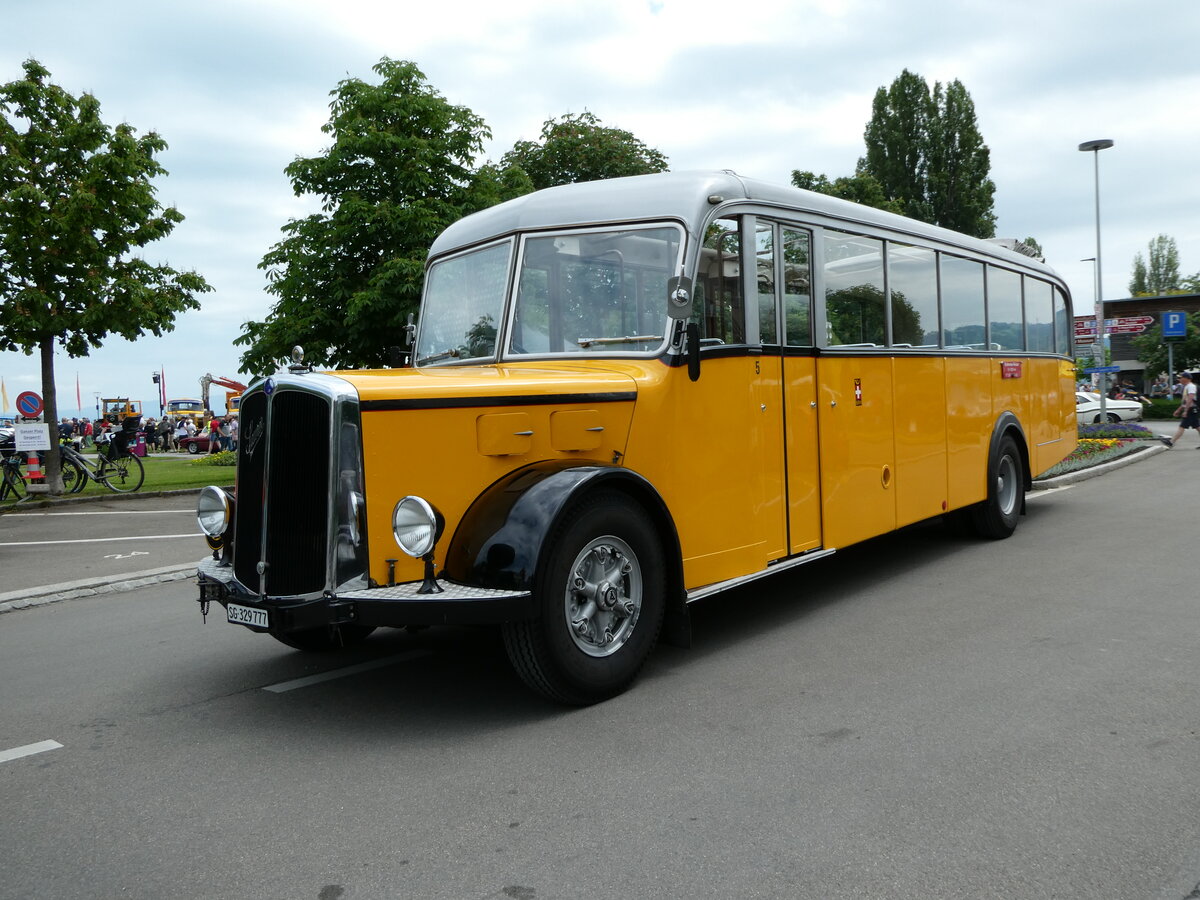 (236'075) - Baumgartner, Horn - Nr. 5/SG 329'777 - Saurer/Tscher (ex Stutz, Oberlunkhofen; ex Stutz, Oberlunkhofen Nr. 1; ex Dubs, Stallikon Nr. 1) am 21. Mai 2022 in Arbon, Arbon Classics