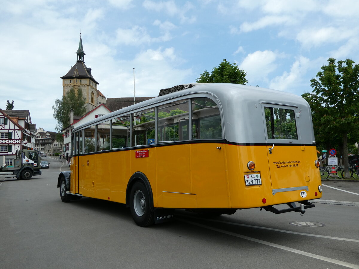 (236'077) - Baumgartner, Horn - Nr. 5/SG 329'777 - Saurer/Tscher (ex Stutz, Oberlunkhofen; ex Sutz, Oberlunkhofen Nr. 1; ex Dubs, Stallikon Nr. 1) am 21. Mai 2022 in Arbon, Arbon Classics