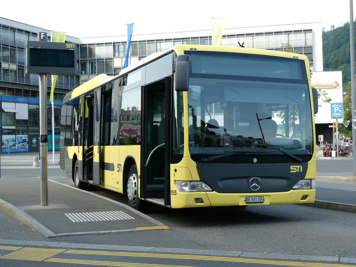 (236'091) - STI Thun - Nr. 155/BE 801'155 - Mercedes am 21. Mai 2022 beim Bahnhof Thun
