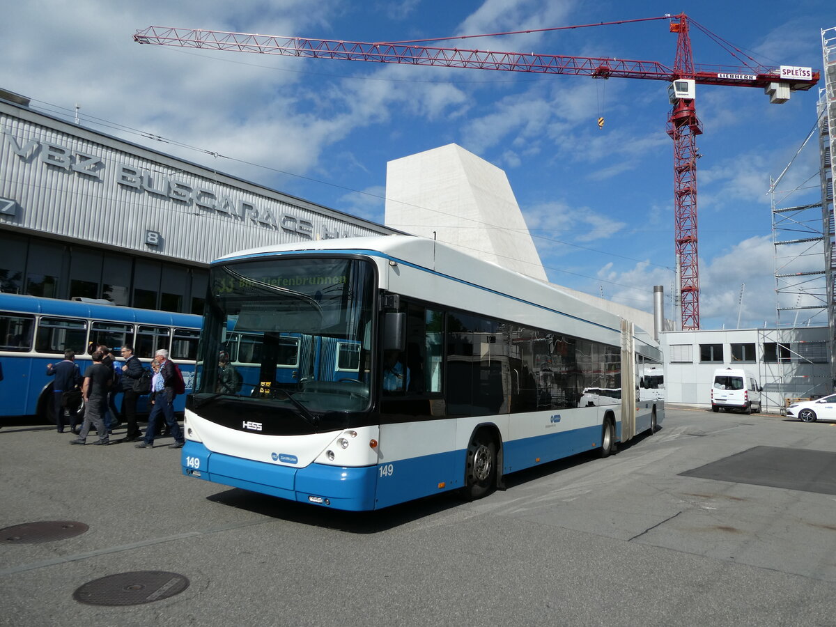 (236'381) - VBZ Zrich - Nr. 149 - Hess/Hess Gelenktrolleybus am 28. Mai 2022 in Zrich, Garage Hardau