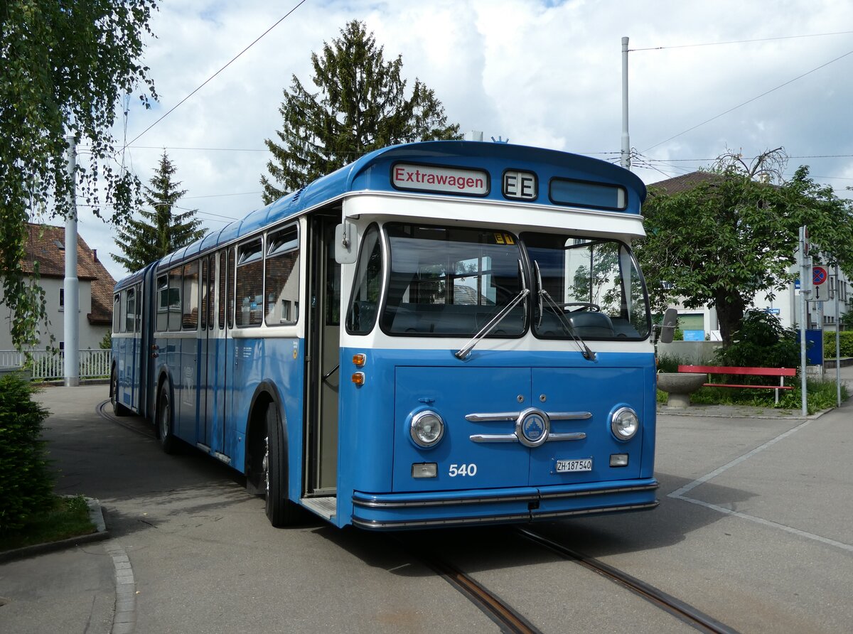 (236'391) - VBZ Zrich (TMZ) - Nr. 540/ZH 187'540 - Saurer/Saurer (ex Nr. 7540; ex Nr. 540) am 28. Mai 2022 in Zrich, Wartau