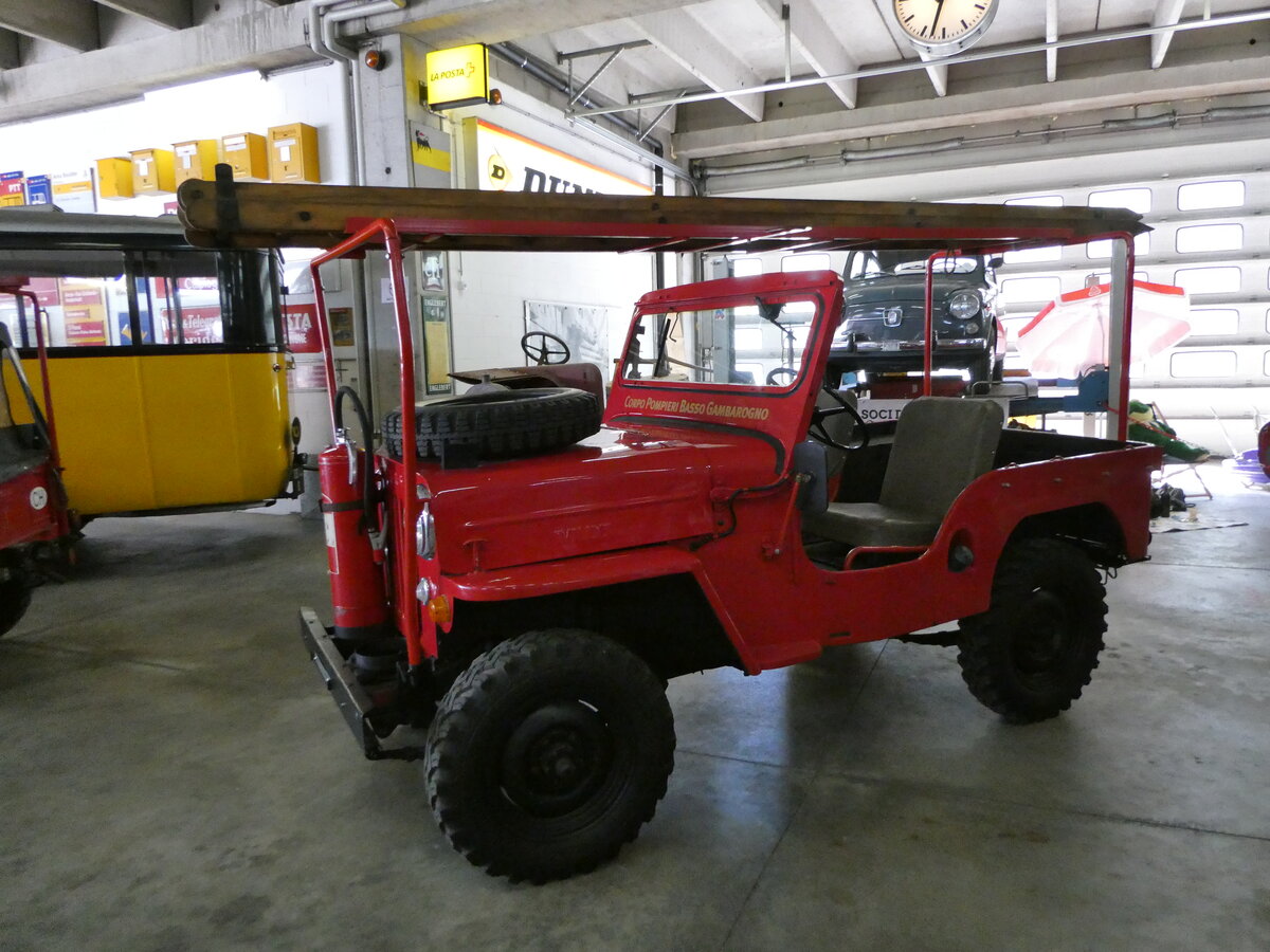 (237'103) - Corpo Pompieri, Basso Gambarogno - Willys am 12. Juni 2022 in Faido, Garage Barenco
