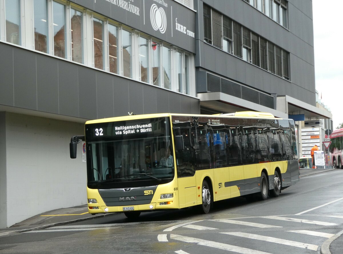 (237'368) - STI Thun - Nr. 606/BE 645'606 - MAN am 24. Juni 2022 in Thun, Rampenstrasse