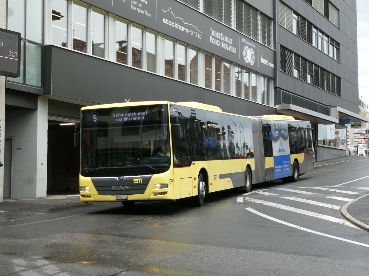 (237'378) - STI Thun - Nr. 700/BE 849'700 - MAN am 24. Juni 2022 in Thun, Rampenstrasse